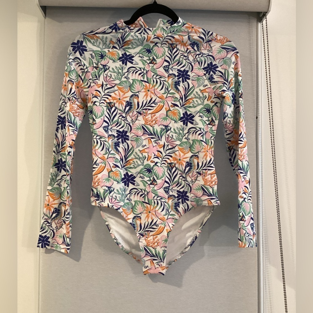 NWOT Polo Ralph Lauren Size L(12-14) Tropical-Print‎ One-Piece Rash Guard